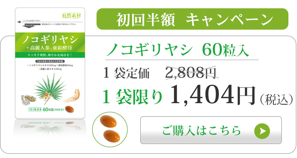 自然力 ノコギリ椰子」初回限定１袋1,404円/高麗人参、亜鉛配合｜大日